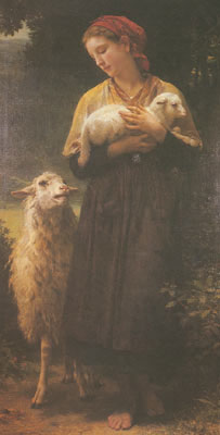 Gemälde Reproduktion von Adolphe-William Bouguereau Die Hirtin