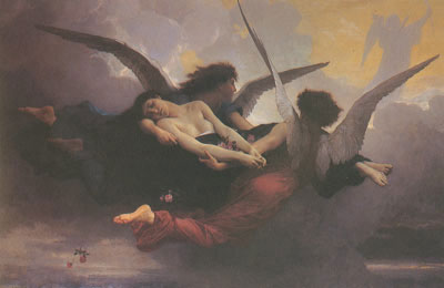 Gemälde Reproduktion von Adolphe-William Bouguereau Eine Seele, die in den Himmel gebracht wurde