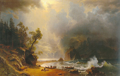 Gemälde Reproduktion von Albert Bierstadt Der Puget Sound an der Pazifikküste