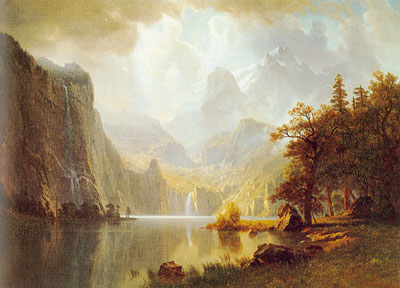 Gemälde Reproduktion von Albert Bierstadt In den Bergen