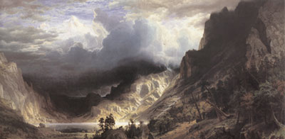 Gemälde Reproduktion von Albert Bierstadt Sturm in den Rockies-Mount Rosalie