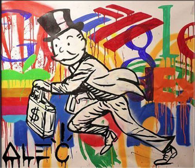 Gemälde Reproduktion von Alec Monopoly Derzeit