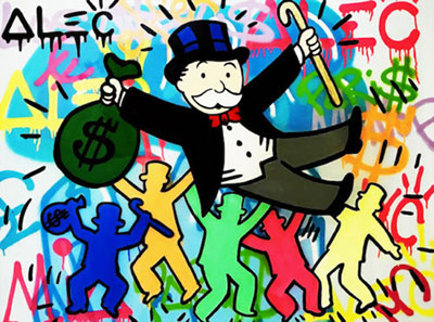 Gemälde Reproduktion von Alec Monopoly Frechen Sie sich