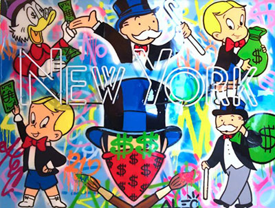 Gemälde Reproduktion von Alec Monopoly Neon-Schild