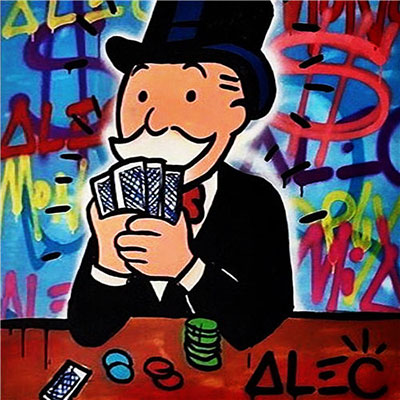 Gemälde Reproduktion von Alec Monopoly Poker.