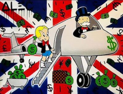 Gemälde Reproduktion von Alec Monopoly Union Jack