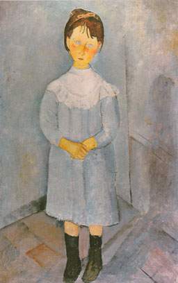 Gemälde Reproduktion von Amedeo Modigliani Kleine Mädchen in Blau