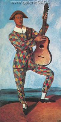 Harlekin mit guitarre