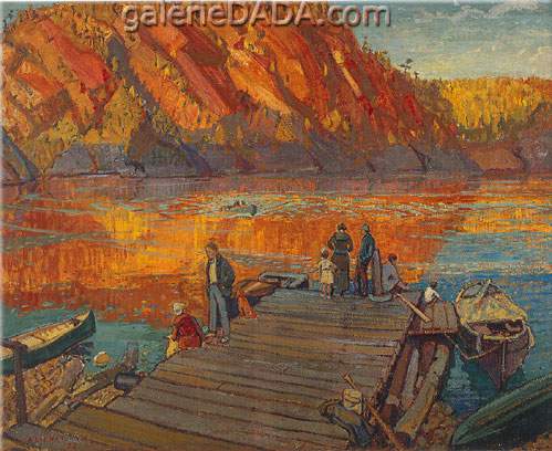 Gemälde Reproduktion von Arthur Lismer Autumn Bon Echo