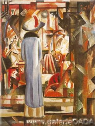 Gemälde Reproduktion von August Macke Großes Fenster mit einem Bright Shop