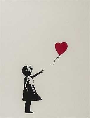 Gemälde Reproduktion von Banksy Mädchen mit Ballon