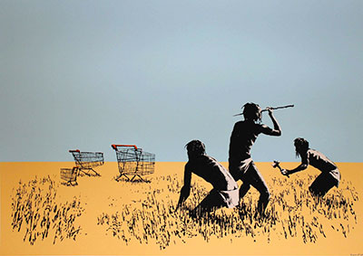 Gemälde Reproduktion von Banksy Trolley Jäger