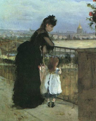 Gemälde Reproduktion von Berthe Morisot Auf dem Terrasse