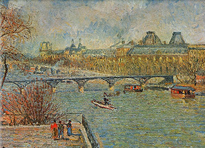 Gemälde Reproduktion von Camille Pissarro Die Seine und der Pont des Arts, Paris