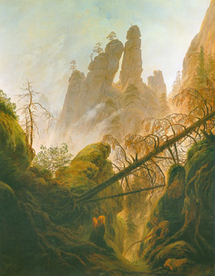 Gemälde Reproduktion von Caspar David Friedrich Felsige Schlucht