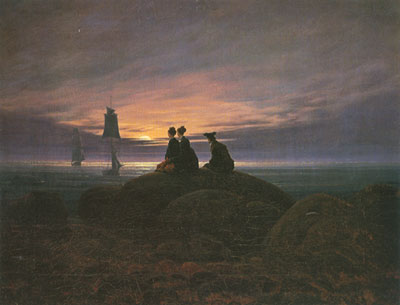 Gemälde Reproduktion von Caspar David Friedrich Mondaufgang über dem Meer