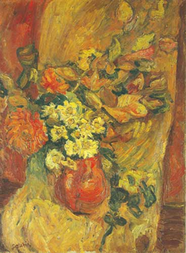 Gemälde Reproduktion von Chaim Soutine Blumen im Topf auf einem Sessel