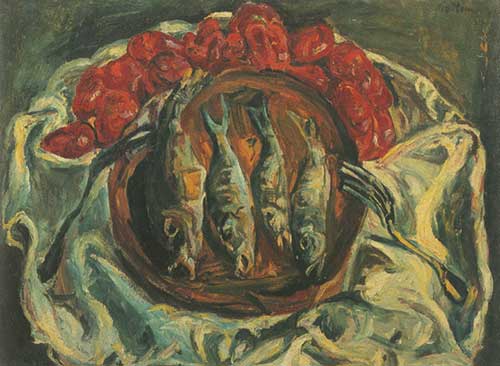 Gemälde Reproduktion von Chaim Soutine Fisch und Tomaten