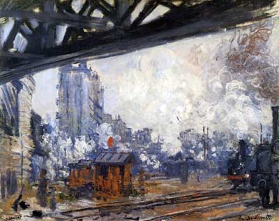 Gemälde Reproduktion von Claude Monet Blick nach außen auf den Bahnhof Saint-Lazare