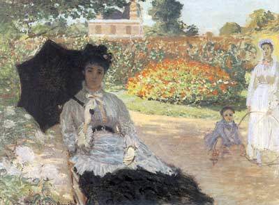 Gemälde Reproduktion von Claude Monet Camille im Garten mit Jean und seiner Krankenschwester