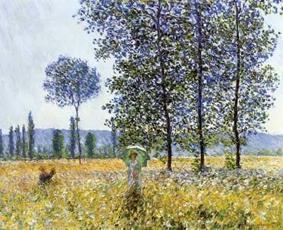 Gemälde Reproduktion von Claude Monet Der Sonnenlichteffekt unter den Pappeln