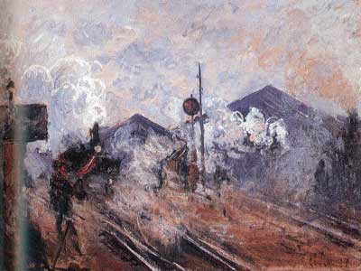 Gemälde Reproduktion von Claude Monet Die Eisenbahn an der Ausfahrt des Bahnhofs Saint-Lazare