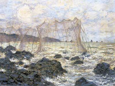 Gemälde Reproduktion von Claude Monet Fischernetze in Pourville