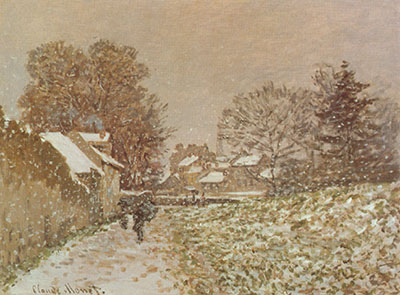 Gemälde Reproduktion von Claude Monet Schnee in argenteuil