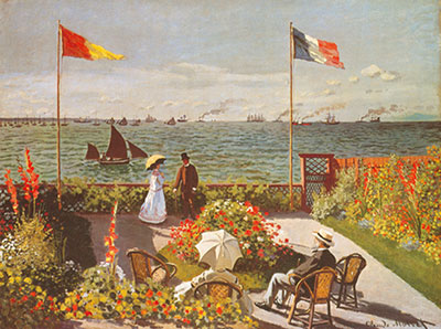 Gemälde Reproduktion von Claude Monet Terrasse am Meer, Saint-Adress