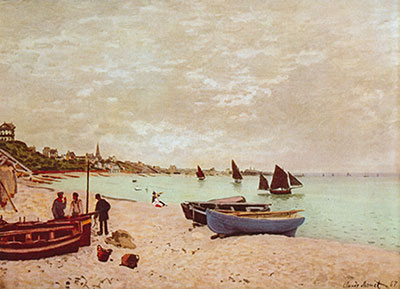 Gemälde Reproduktion von Claude Monet The Beach of Saint-Adress