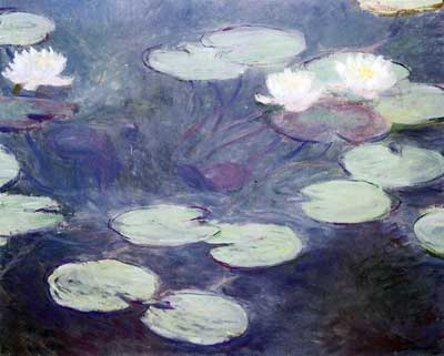 Gemälde Reproduktion von Claude Monet Water lilies in Pink