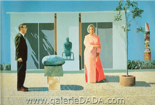 Gemälde Reproduktion von David Hockney Amerikanische Sammler (Frederic und Marcia Weisman)