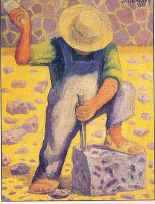 Gemälde Reproduktion von Diego Rivera Steinarbeiter