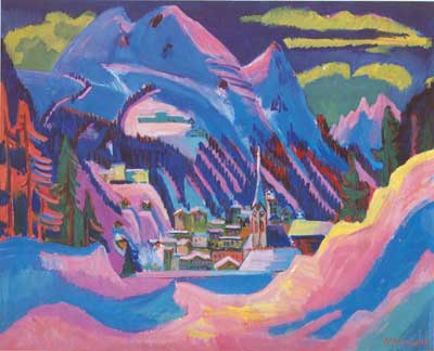 Gemälde Reproduktion von Ernst Ludwig Kirchner Davos im Schnee