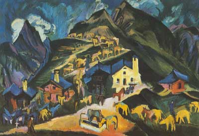 Gemälde Reproduktion von Ernst Ludwig Kirchner Die Almen besteigen