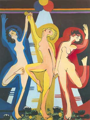 Gemälde Reproduktion von Ernst Ludwig Kirchner Farbtanz II