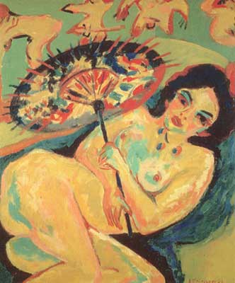 Gemälde Reproduktion von Ernst Ludwig Kirchner Mädchen unter japanischer Sonne