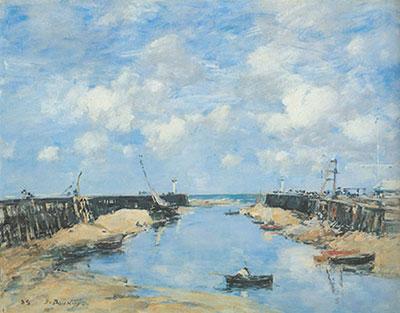 Gemälde Reproduktion von Eugene Boudin Trouville, die Stege bei Flut