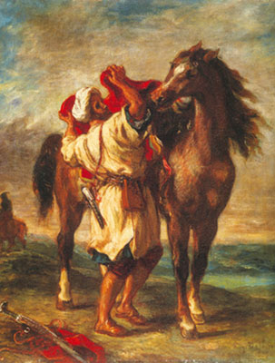 Gemälde Reproduktion von Eugene Delacroix Arabisch reiten