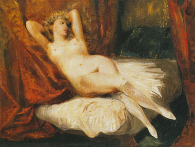 Gemälde Reproduktion von Eugene Delacroix Odalisque auf einem Diwan