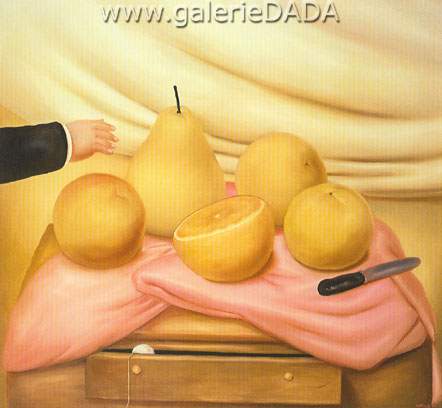 Gemälde Reproduktion von Fernando Botero Stilleben mit Früchten