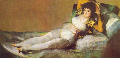 Gemälde Reproduktion von Francisco de Goya Die Maja in ihrer Kleidung