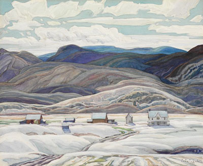 Gemälde Reproduktion von Franklin Carmichael Die Farm von Bissett