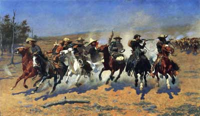 Gemälde Reproduktion von Frederic Remington Ein bisschen für das Schnittholz