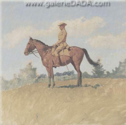 Gemälde Reproduktion von Frederic Remington General Leonard Forest zu Pferde