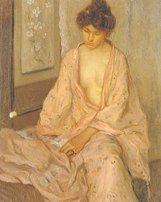 Gemälde Reproduktion von Frederick Frieseke Mädchen in Pink