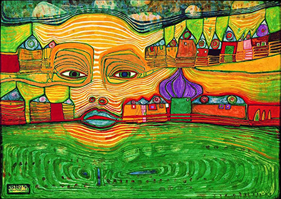 Gemälde Reproduktion von Friedensreich Hundertwasser 