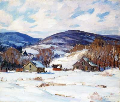 Gemälde Reproduktion von George Gardner Symons Früher Schnee