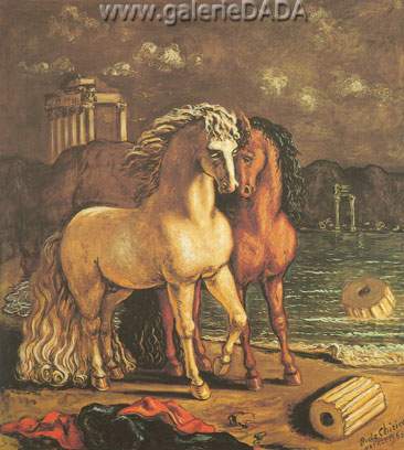 Gemälde Reproduktion von Giorgio de Chirico Achillesstattliche Pferde