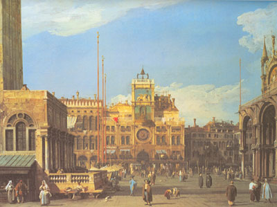 Gemälde Reproduktion von Giovanni Canaletto Markusplatz: der Uhrturm